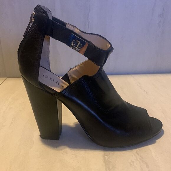 Guess Women's Black Platform Peep Toe High Heels Ankle Boots/Sandals , like new - Picture 8 of 15